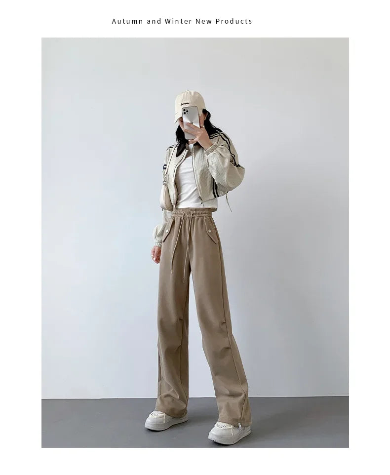 pants for women in autumn 2025 new loose fitting straight tube casual high waist wide leg pants women y2k streetwear Cargo pants