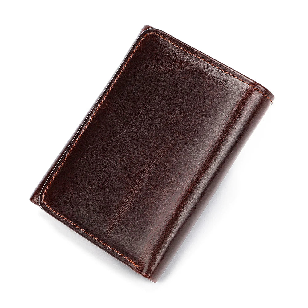 WESTAL Men's Leather Wallets for Card Holders Short Coin Purse Men Wallet Clutches for Photo Money Bags