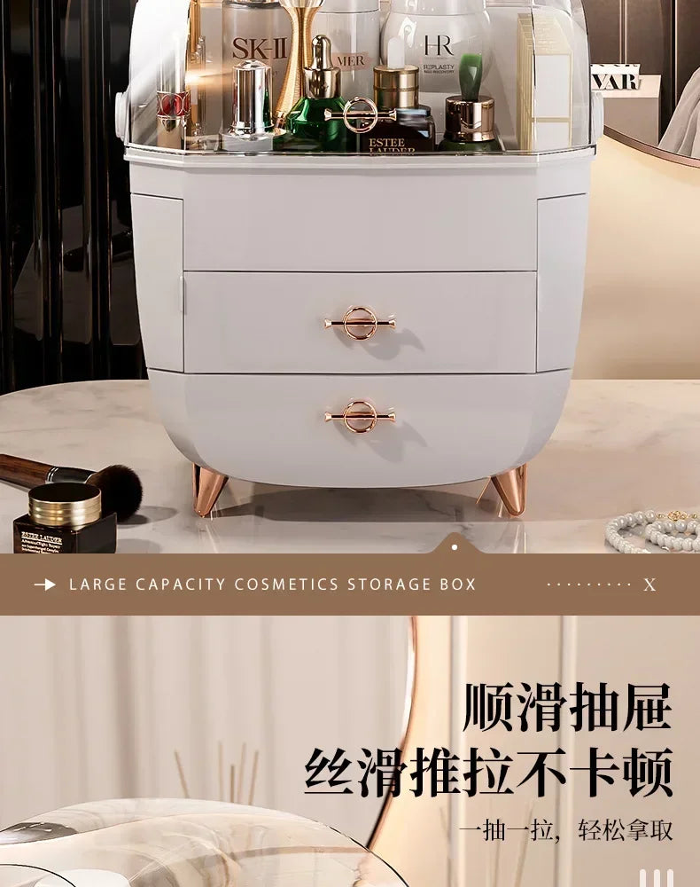 Cosmetic Storage Box Makeup Box Large Capacity Dustproof Desktop Drawer Make Up Drawer Container Jewelry Lipstick Boxs Organizer