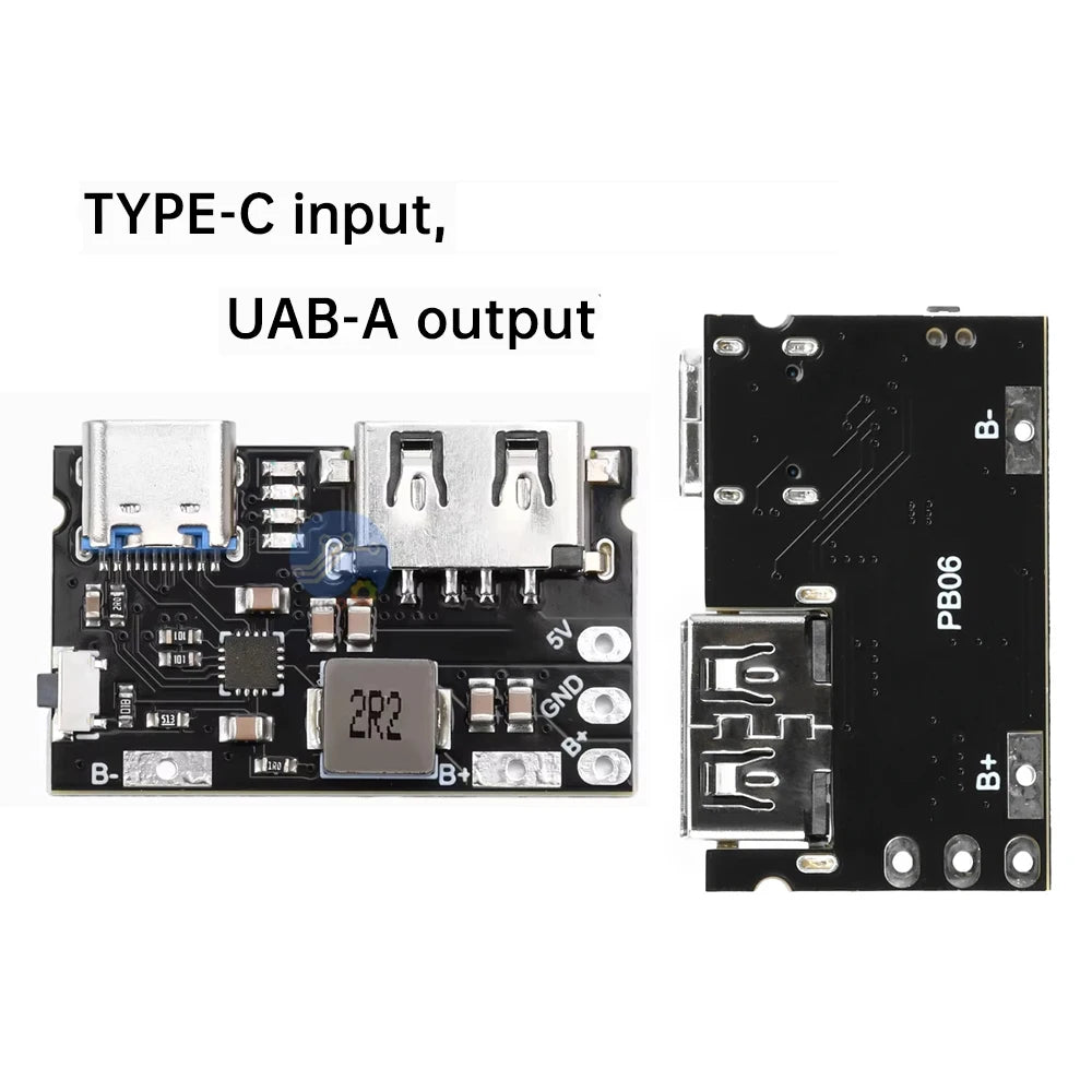 Single Lithium Battery Charger Board TYPE C + USB A 5V 2.4A Charger Discharger Module Supports Charging And Discharging