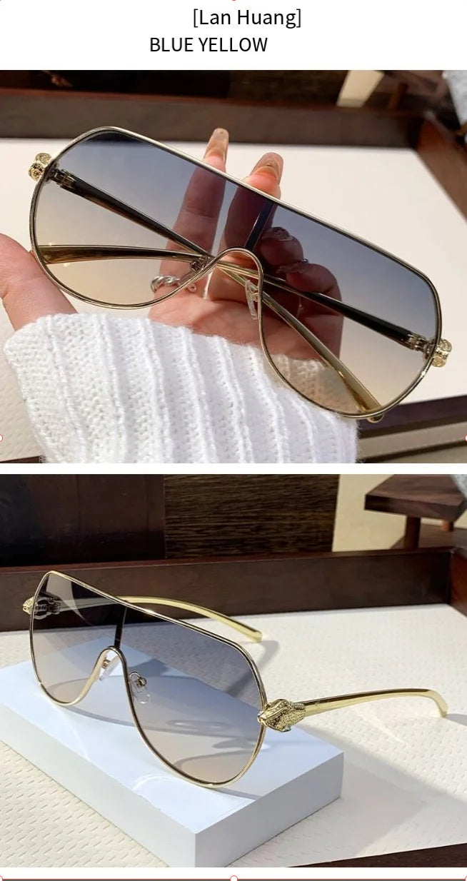 Men's and women's high-end retro fashion sunglasses with large frames suitable outdoor activities driving and sun protection.