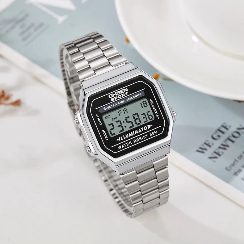 Digital Watches for Women Luxury Gold Ladies Sport Watch reloj mujer Stainless steel Electronic Watch Alarm Clocks Gifts