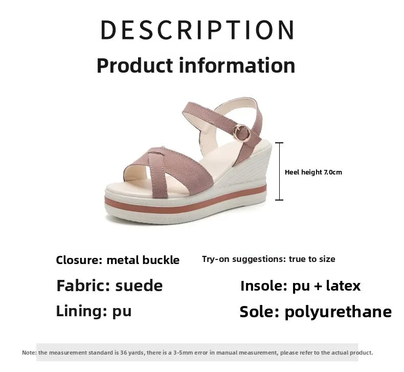 Women's Sandals Mix Color Wedges Heels Sandals Summer 2025 Shoes Woman Heeled Sandals Platform Summer Shoes Women Block Footwear