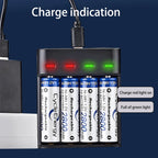 Battery Charger 4 Slot Intelligent Fast Charge With LED Indicator For 1.2V NiMH NiCd AAA/AA Rechargeable Batteries USB Charger