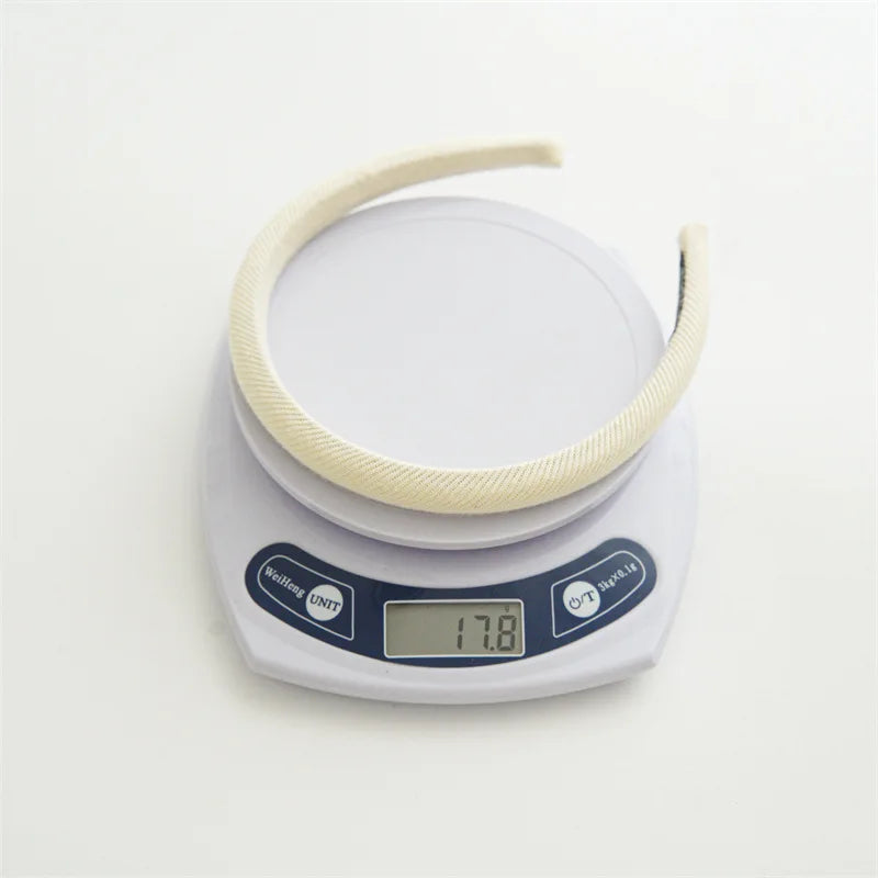 Winter milk white narrow edge hairband for Women Simple ,fresh solid-color fabric Versatile high-crown headband hair accessory