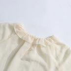 Solid Spliced Ruffles Loose Blouses For Women I Neck Long Sleeveless Temperament Minimalsit Shirts Female Fashion