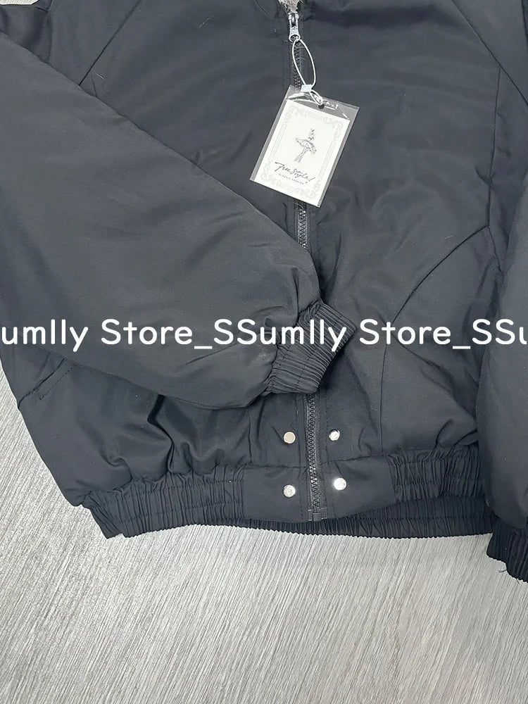 Winter New Elegant Liner Fur Loose Coat Women Y2k Fur Collar Hood Thick Fashion Parkas Casual Outerwear Cotton Padded Jackets