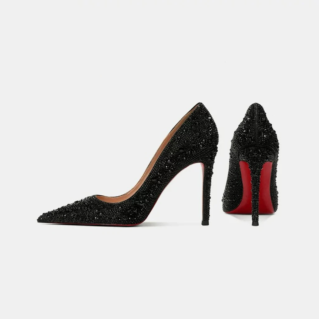 High Heels Women Star Style Sexy Red sole luxury Brand  Woman High Heels Pointed toe glitter Pumps elegant Party Shoes
