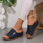 Women Wedge Slippers Summer 2025 New Fashion Slippers Open Toe Breathable Sandals Comfortable Buckle Woman Shoes Slides Women