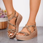 Women Sandals 2024 Summer New Wedges Sandals Fashion Platform Thick Bottom Sandals Casual Comfortable Walking Shoes for Women