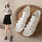 Women's Sandals Summer Elegant Casual Low Heels Flats Gladiator White Fish Toe with Best Selling Woman Shoes