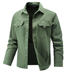 Men's Long Sleeved Shirt Comfortable Breathable Elastic Fashionable Versatile Workwear Shirt Outdoor Hiking and Commuting Shirt