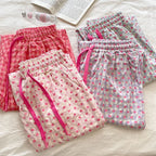 Love Print Pajama Pants Women 2025 New Casual Home Pants Pink Pants Can Be Worn As Outer