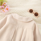 Winter New Girl'S Coat Long Warm Solid Color Fold Lapel Simple Fashion Girl Shawl Long Sleeve Loose Woolen Long Coat