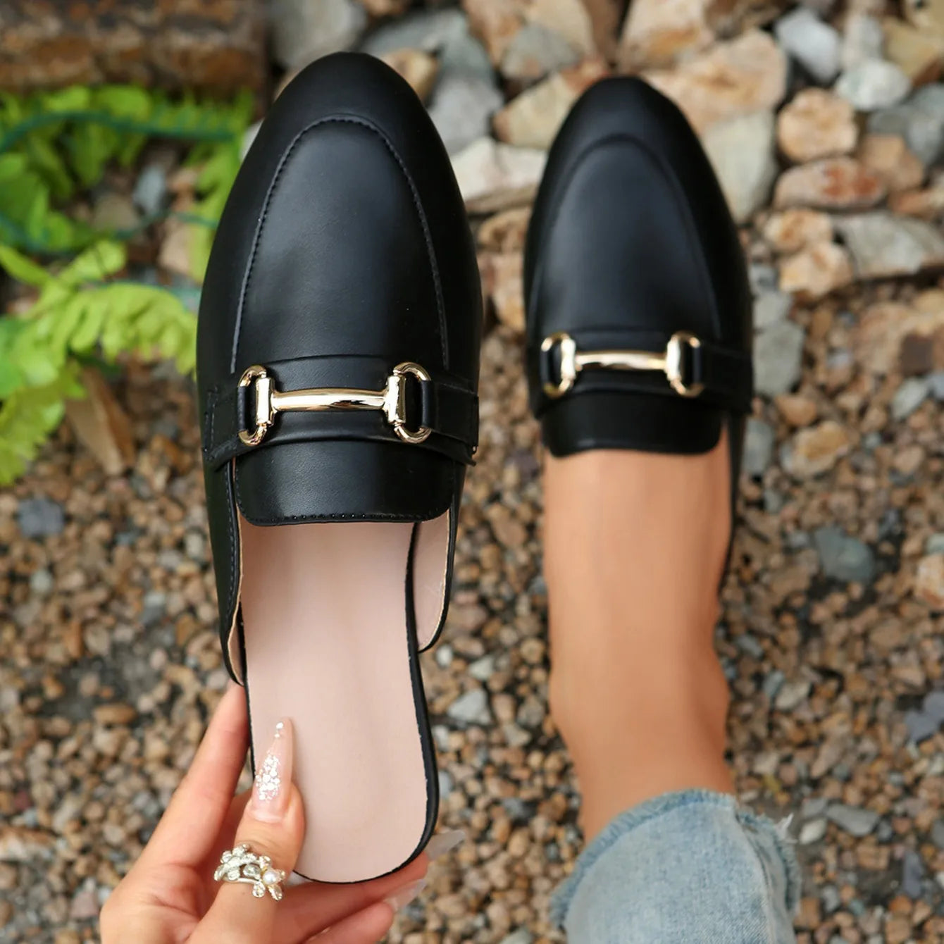 Women Slippers Spring Autumn Summer Flat Slip-On Slippers Lightweight Open-Toe Sandals Elegant Fashion Women Shoes Slides Women