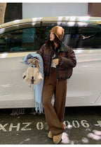 2025 New Korean Winter Women Down Cotton Jacket Parkas Short Cotton Padded Turn Down Collar Ladies Quilted Outerwear