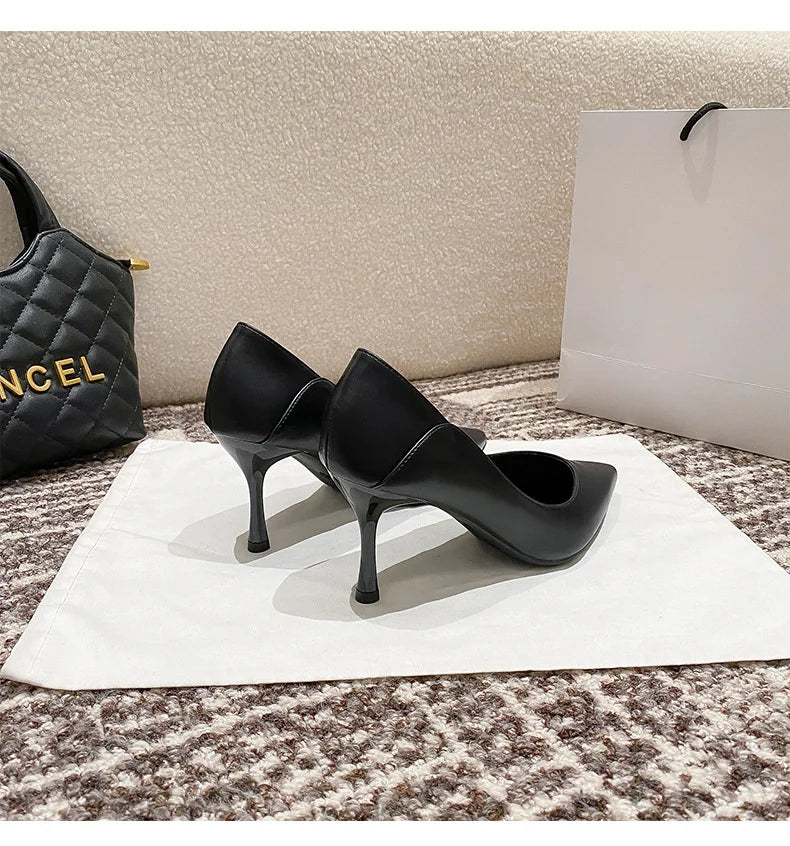 Female Heels Women Shoes Brand Women Pumps Office Ladies Working Shoes Solid Pointed Toe Dress Shoes Spring Autumn Plus Size 43