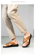 Men's Slippers 2025 Summer Large Size Outdoor Beach Casual Sandals Trend Men Shoes Flat Non-slip Comfortable Shoes Zapatillas