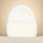 Winter Hat For Woman Double Fold Angora Hat Rabbit Fur Warm Cashmere Wool Soft Beanies Knitted Hat Women Outdoor Ski Female