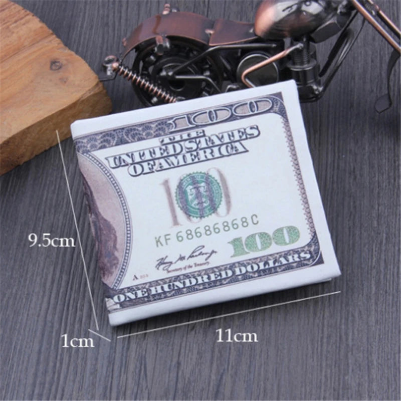 Men Money Canvas Wallets Credit ID Card Holder Bags Purses Currency Notes Pattern Insert Picture Cash Coin Dollars Euro Wallet