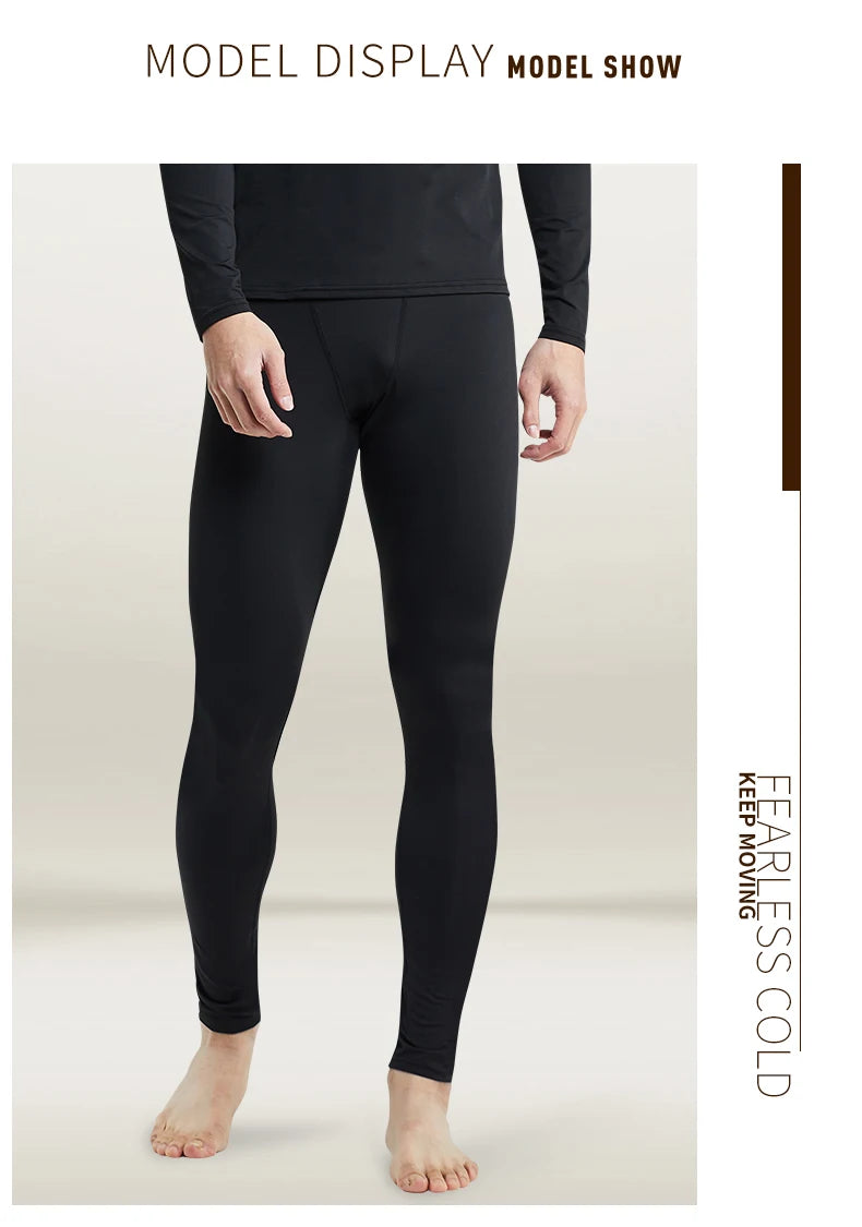 Warm Pants For Men With Plush And Thickened Autumn And Winter High Elasticity, Tight Fitting Sports Bottoms And Slim Fitting Pan