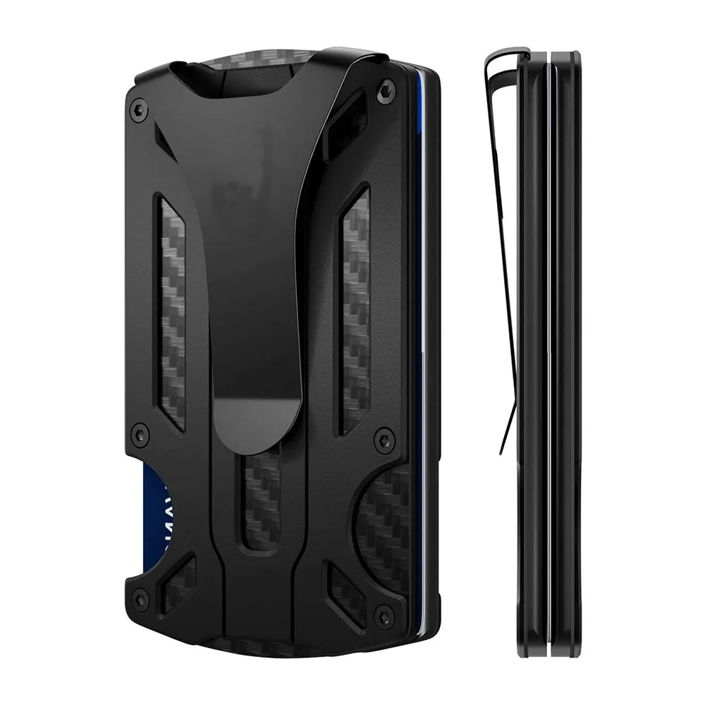 Mens Slim Wallet With Money Clip: Minimalist Anti theft Blocking Credit Card Holder Front Pocket Wallets