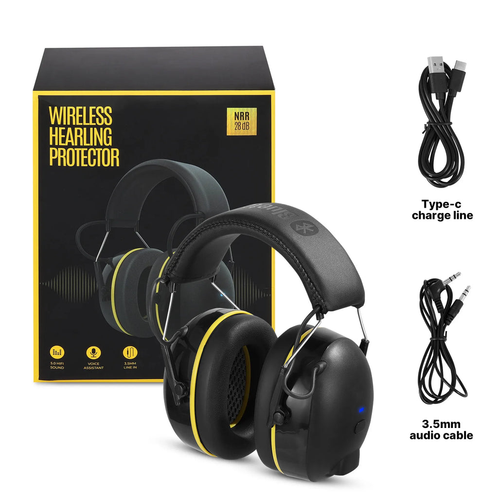 Electronic Headphone 5.0 Bluetooth Earmuffs Hearing Protection Headphones for Music Safety Noise Reduction Charging
