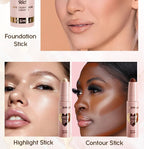 Makeup Kit With Organize Case Lipstick Contour Highlight Liquid Eyeshadow Lip Mud Eyebrow Pencil Mascara Women Cosmetics Set