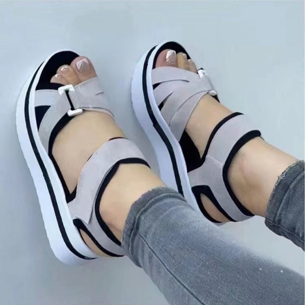 Sandals Women Summer Shoes Woman Wedges Platform Sandals Fashion Fish Mouth Rome Sandals Black Women Shoes