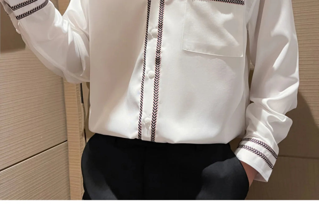 Men Long Sleeve Shirt Casual Fashion Stylish Versatile Top