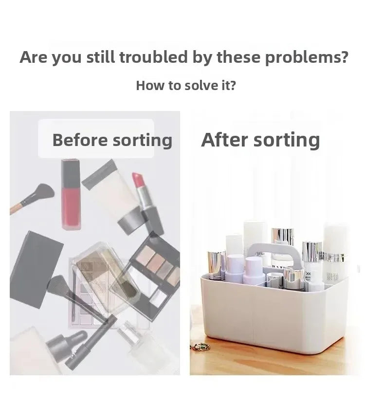 Cosmetics storage box Large capacity household dust dresser Skin care product rack Cosmetic case Desktop finishing box