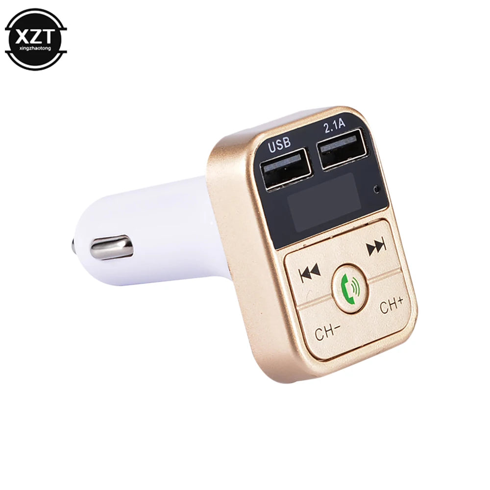 Car Handsfree Wireless Bluetooth-Compatible 5.0 FM Transmitter LCD MP3 Player Car Accessories Dual USB Charger FM Modulator