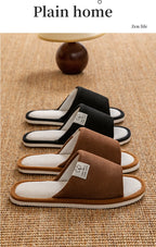 Slippers for Men，Non-Slip Soft-Soled Indoor House Slippers for Spring&Summer, All-Season Linen Home Comfortable Slippers