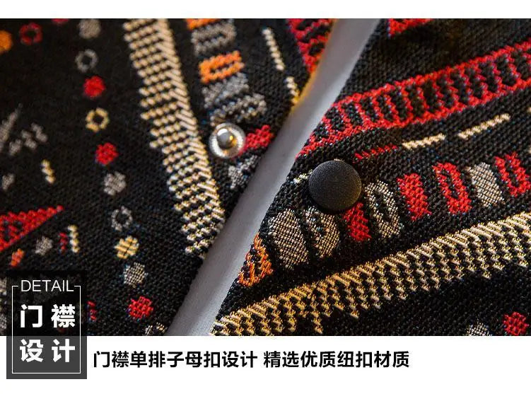 Men's high-density woven shirt men's high-end retro ethnic style long sleeved shirt trendy clothing jacket men clothing shirt