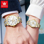 OLEVS 2891 Couple Watches Digital Dial High Quality Stainless steel Wristwatch for Men Women