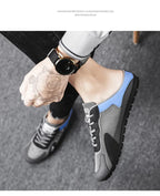Men Slippers Trend Baotou Shoes for Men Summer Breathable Casual Shoe Vulcanized Flats Male Sneakers Half Slip-on Shoes