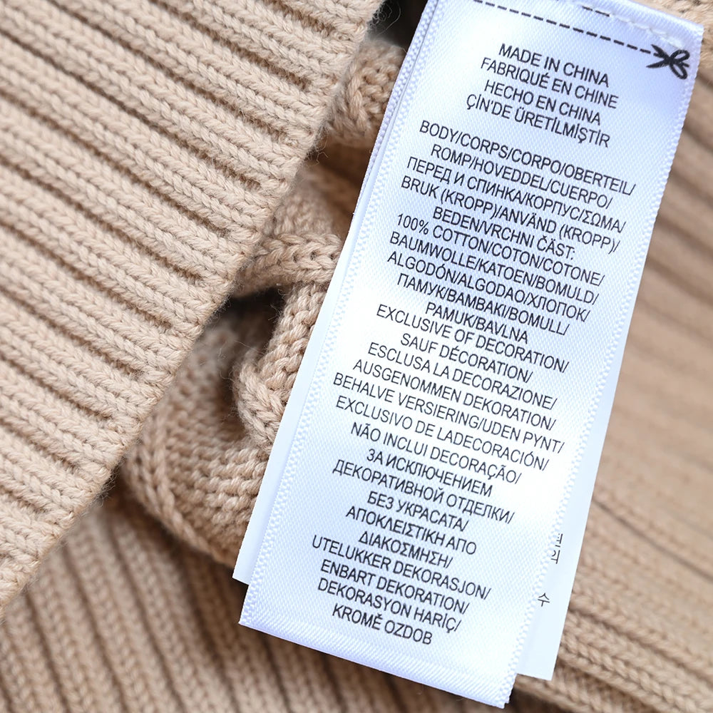 New Women's Embroidered Logo Simple Twisted Design Casual  Color round Ne Long Sve Knitted Sweater Autumn Winter