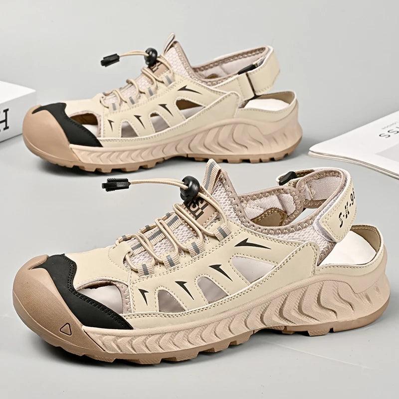 Mens Sandals Hot Sale Summer Outdoor Non-slip Beach Shoes Anti-collision Rubber Wading Shoes Fashion Breathable Male Sneakers