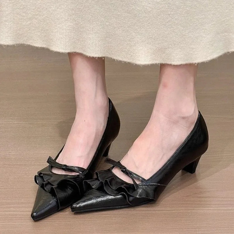 Women Pointed Toe High Heels Shoes Dress Pumps Woman Sandals Autumn 2025 Elegant Shallow Shoes Fashion Mary Jane Zapatos