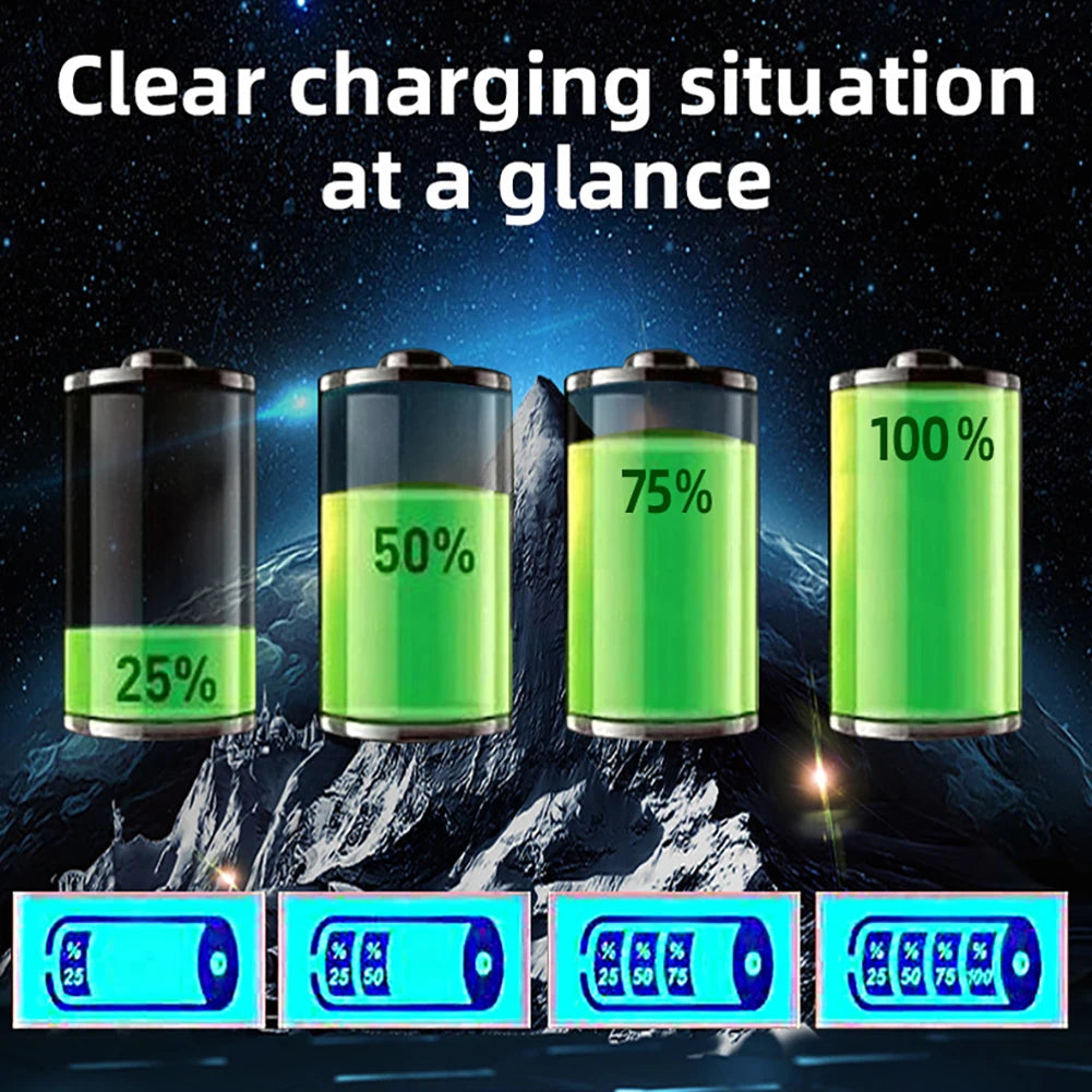 400A Heavy Duty Smart Battery Charger 12V/24V Battery High Power Fast Charger Five-Stage Intelligent Pulse Repair Charger 220W