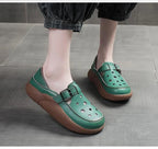 Women's Flats Loafers Platform Casual Slip-On Sandals Retro and Stylish Hollow Low Top Shoes Fashion Non-Slip Beach Sneakers