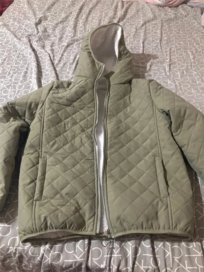 Winter Lambswool Coat 2025 Small Cotton-Padded Coat Women's Short Parkas Warm Cotton Jacket Joker Hooded Outwear Ladies Overwear