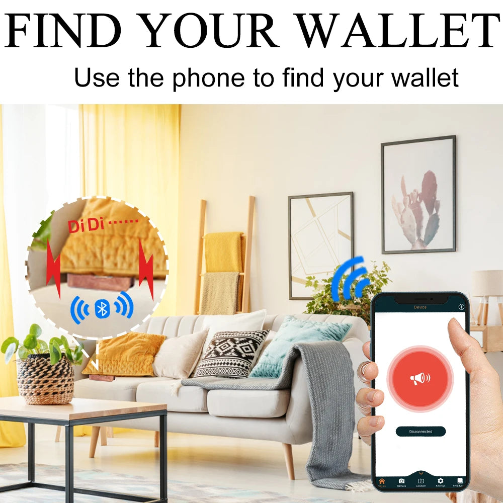 Smart Wallets GPS Tracker Card For Android And IOS Men Wallet  Card Holder For Air tags Magsafe Men Gift Fathers Day Gift