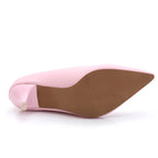 New Women's Shoes On Heels Elegant Medium High Heeled Ladies Pointed Toe 5cm Fashion Pumps For Woman Office Black Pink Red