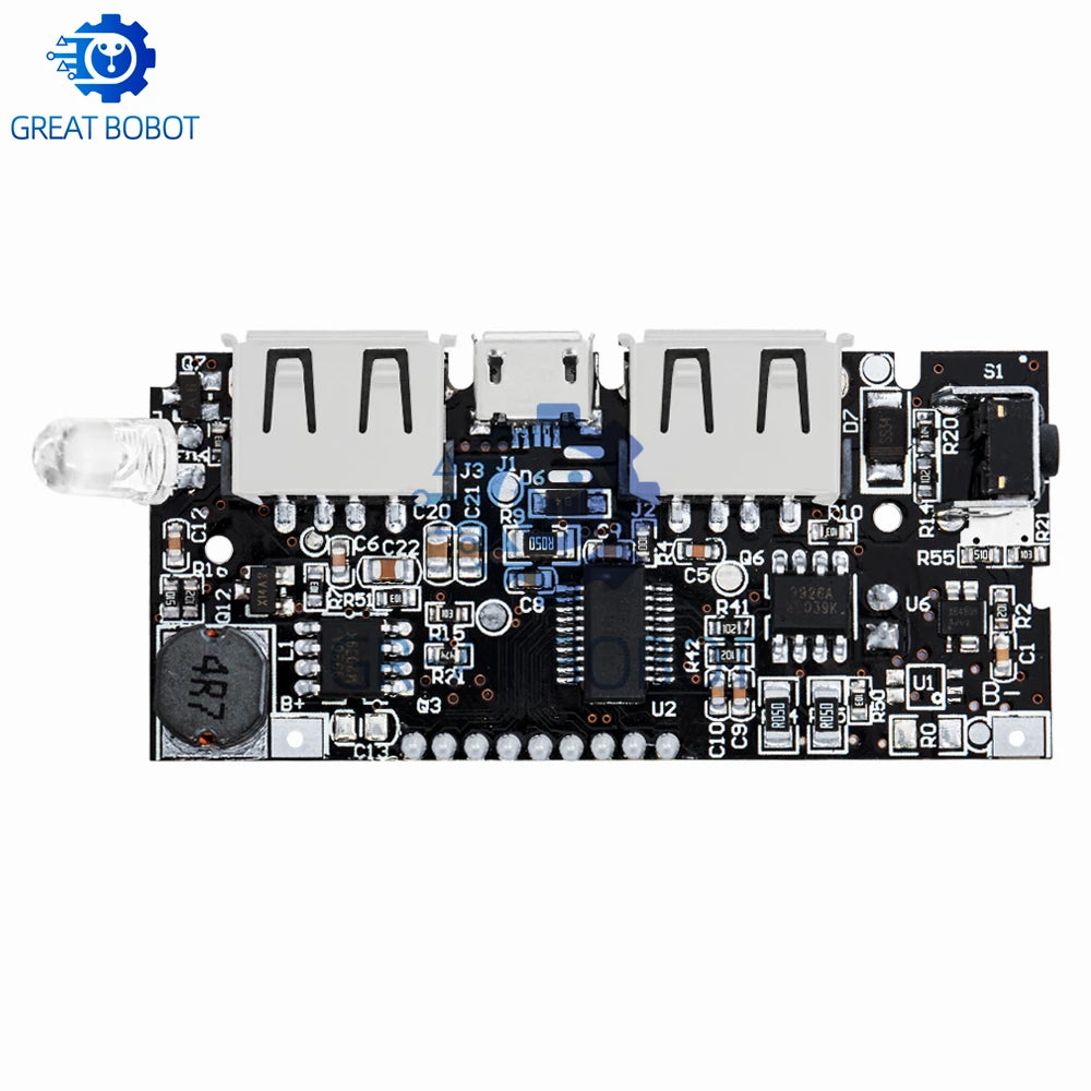 BS Dual USB Mobile Power Bank: 5V 1A & 2.1A Output! 18650 Battery - Powered PCB Power Module -  Phone Charging & DIY