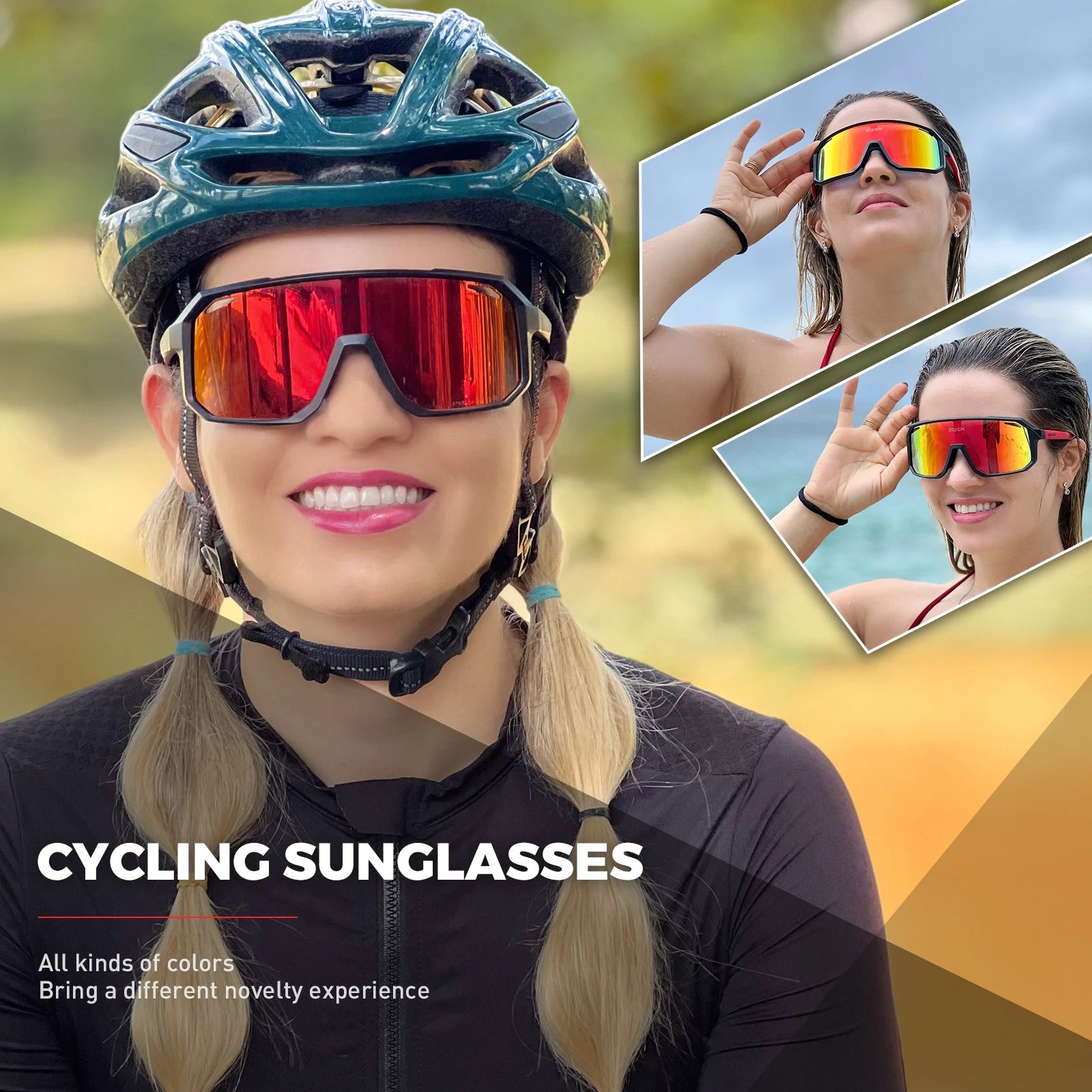 SCVCN Men bicycle Cycling Sunglasses Woman MTB road bike Driving Goggles Outdoor Sports running Glasses UV400 Hiking Eyewear