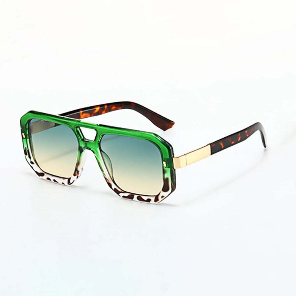 Sunglasses Men Art Geometry Double Frame Glasses Double Beam Glasses Square Frame Modern Minimalist Commuting Items