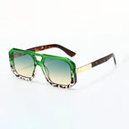 Sunglasses Men Art Geometry Double Frame Glasses Double Beam Glasses Square Frame Modern Minimalist Commuting Items