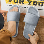 Men's Slippers for Home in Solid Colors Flat Heels Low Cuffs Convenient To Wear Spring and Summer Soft-soled Anti-slip Slippers