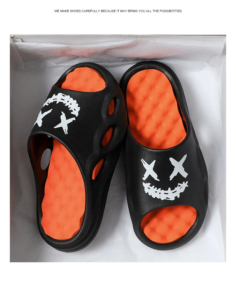 Men Fashion Massage Slippers Indoor/Outdoor Sandals Beach Flip Flop Thick Sole Male Slides Summer Non-Slip Men Shower Slippers